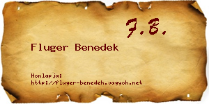 Fluger Benedek névjegykártya