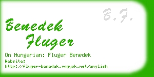 benedek fluger business card